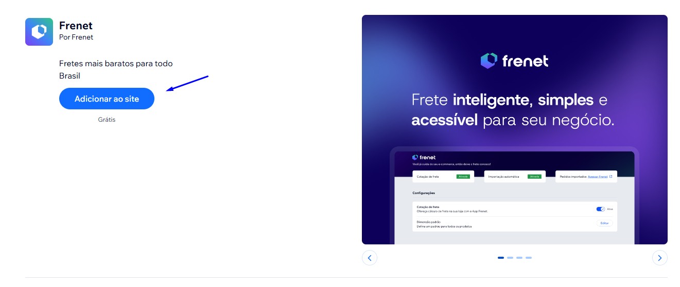 Saiba como integrar a Frenet com a plataforma Wix 1 passo 1
